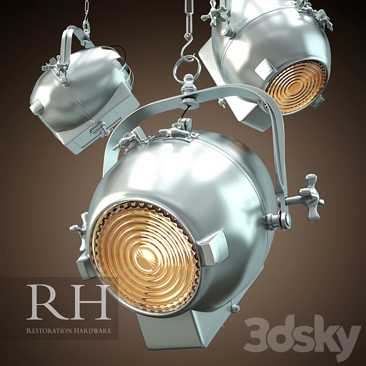 RH LANGLEY PENDANT COLLECTION (2 size) 3DS Max - thumbnail 1