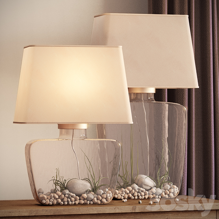 Pottery Barn \\ Atrium Glass Table Lamp 3D Model