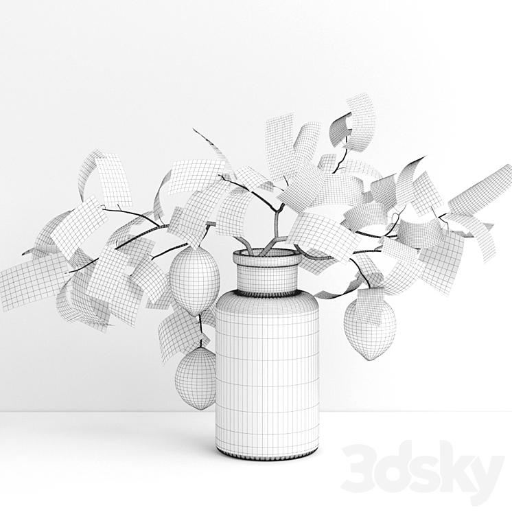 Lemons on branch 3D Model