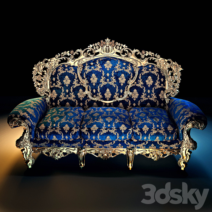 ASNAGHI INTERIORS – sofa 3-seater 3DS Max - thumbnail 1