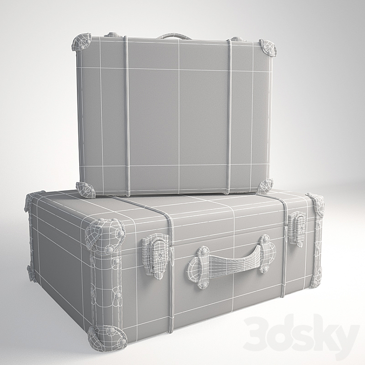 Chest Deco Suitcase Aviation Kare 3DS Max - thumbnail 2