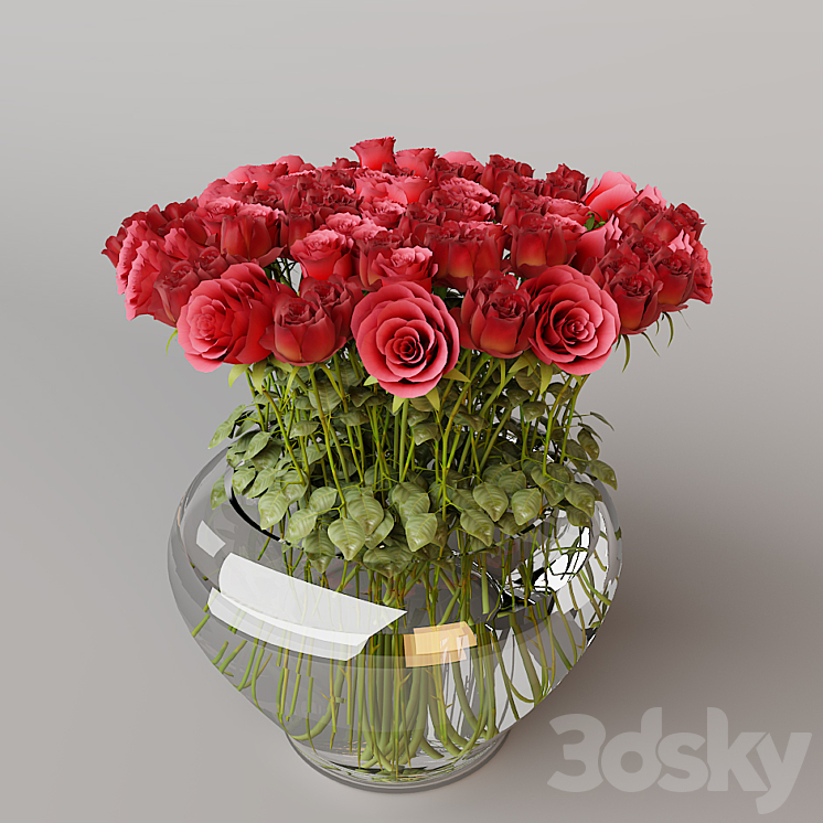 ROSES IN VASE 3DS Max - thumbnail 1