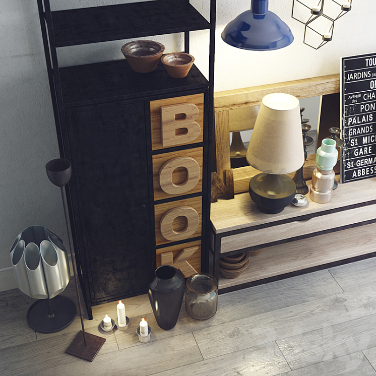 Decorative set. Loft style 3D Model