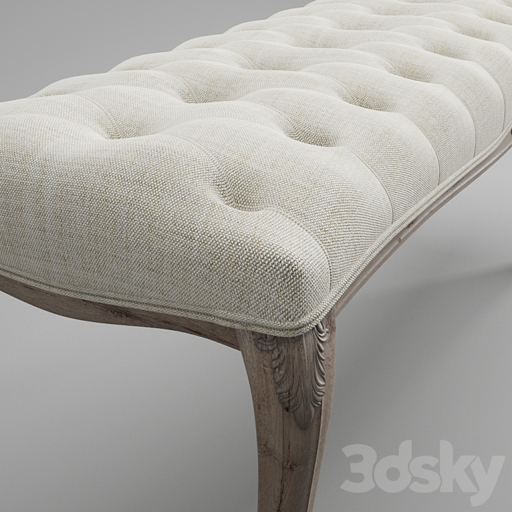 Classic style bench 3DS Max - thumbnail 2