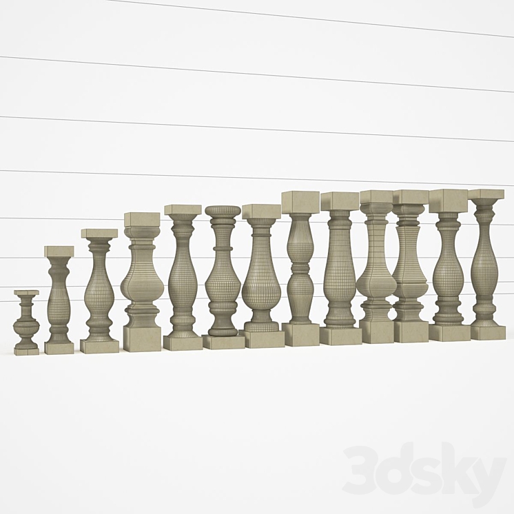 balusters set 3D Model