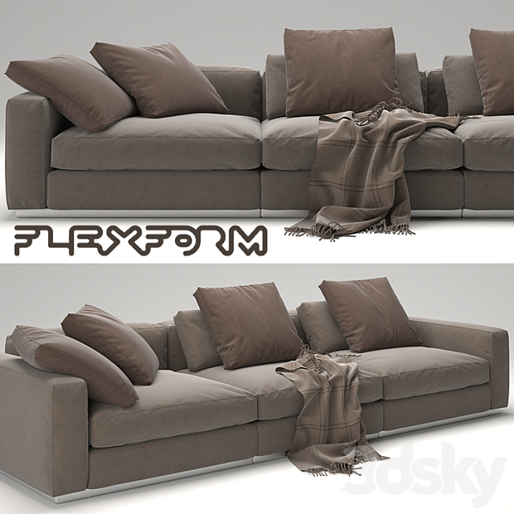 Sofa Beauty – Flexform 3DS Max - thumbnail 1