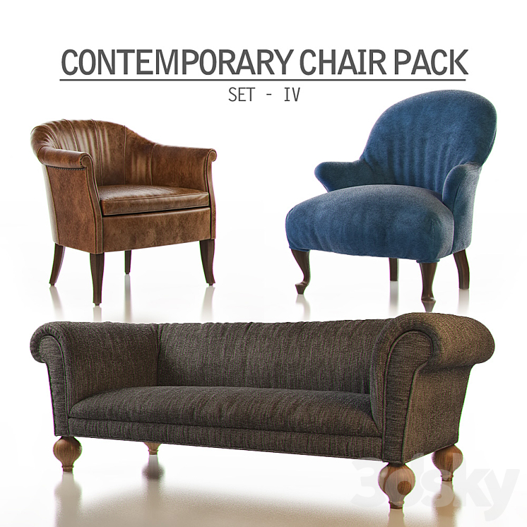 Contemporary Chair Pack – Set IV 3DS Max - thumbnail 1
