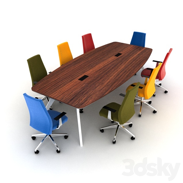 School education Condition Decompose meeting table - Office furniture - 3D model