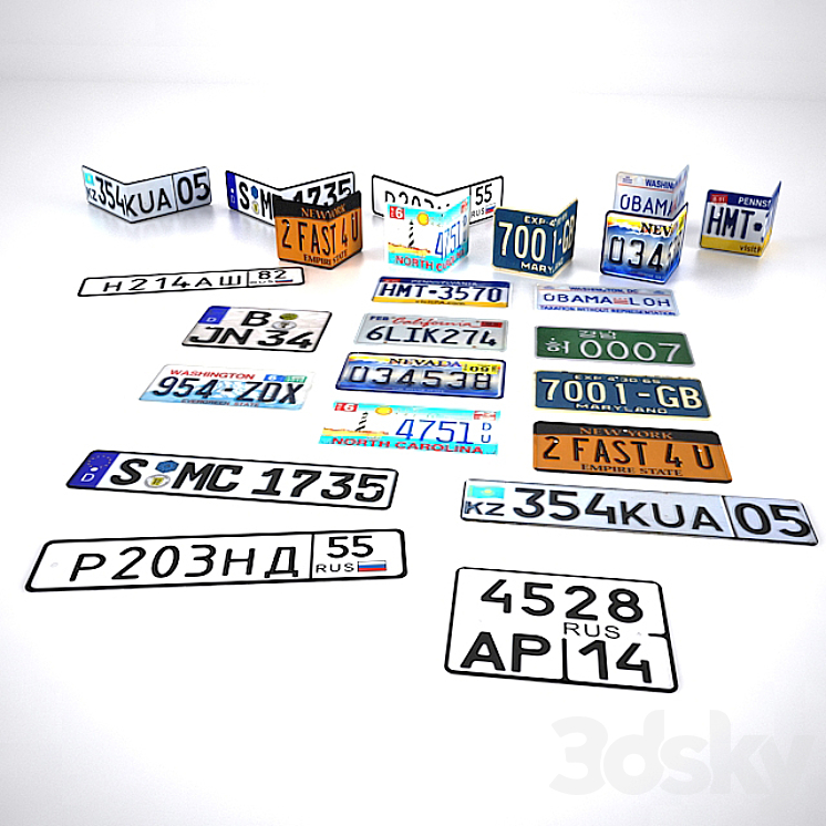License plates 3DS Max - thumbnail 2