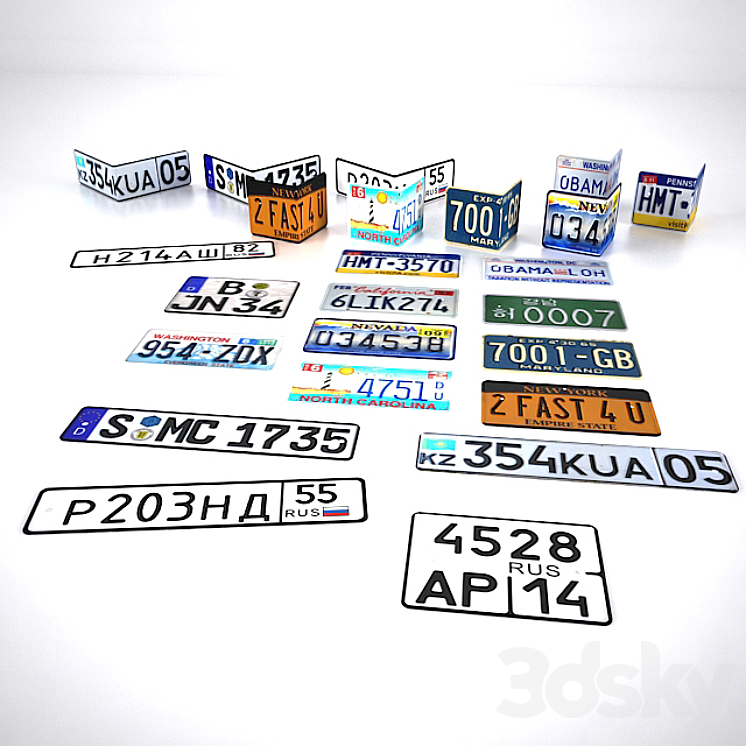 License plates 3D Model