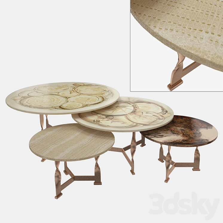 Coffee table from Pliet Rugiano 3DS Max - thumbnail 1