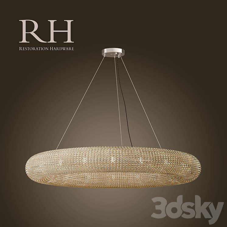 RH \/ CRYSTAL HALO CHANDELIER – 59 " 3DS Max - thumbnail 1