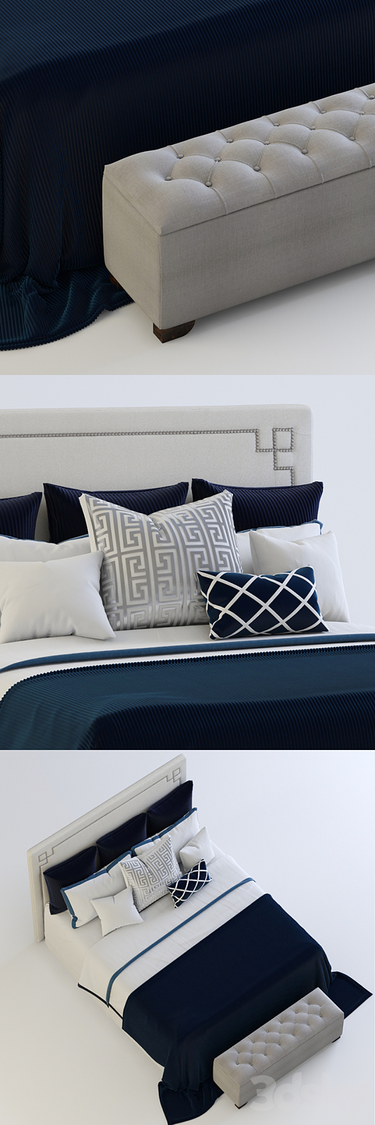 Bed contemporary 3DS Max - thumbnail 2