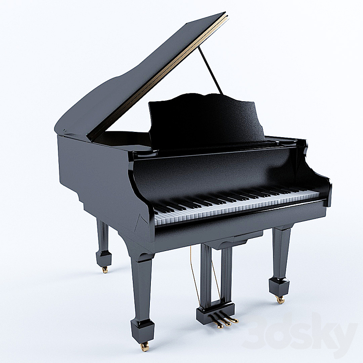 Piano 3d model free top