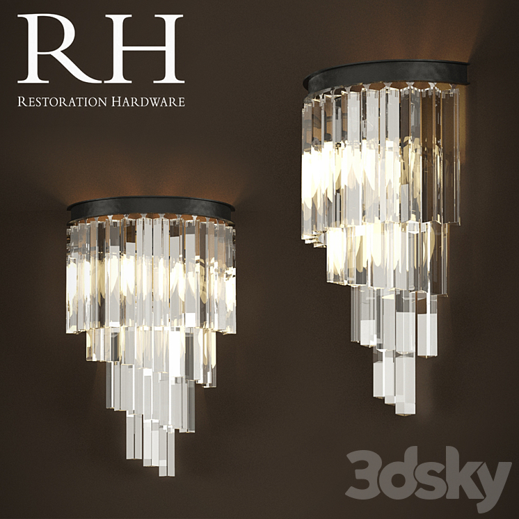 RH Sconce HELIX GLASS SCONCE 3DS Max - thumbnail 1