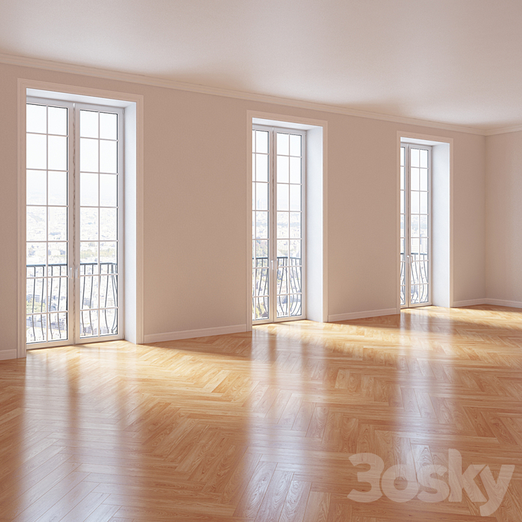 Parquet "Pink oak" 3D Model