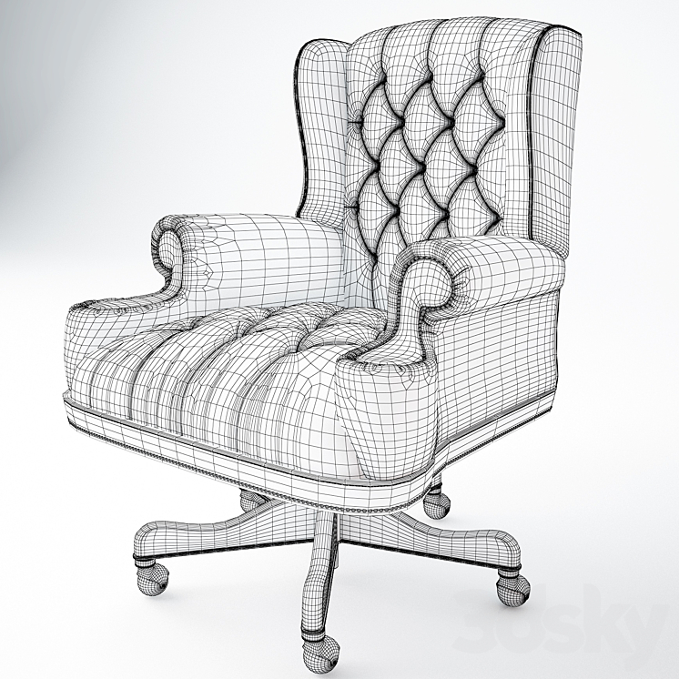 Thomasville Executive Office Chair Working chair 3DS Max - thumbnail 2