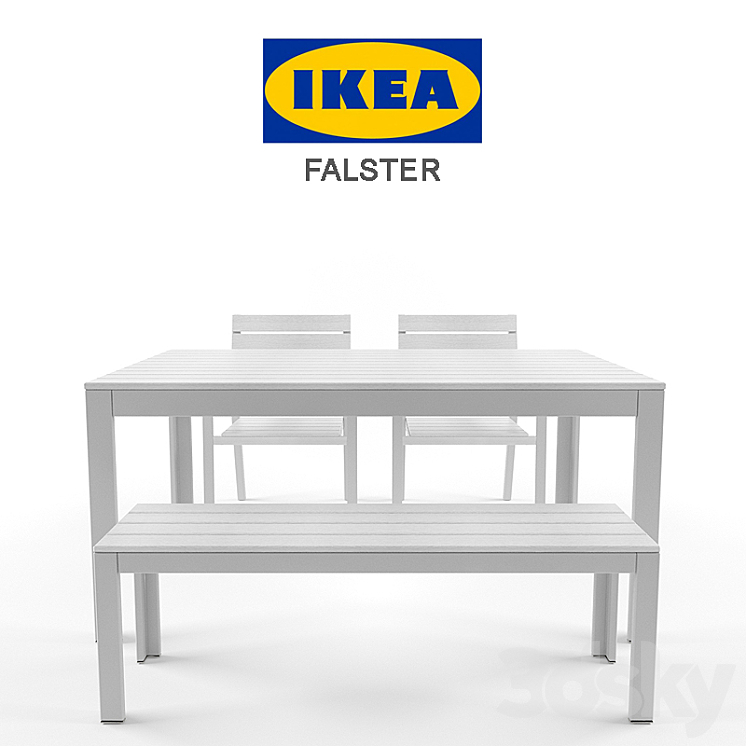ikea falster Table + Chair 3D model