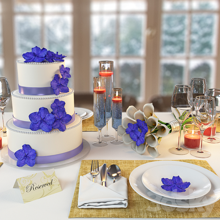 Wedding table setting 3DS Max - thumbnail 1