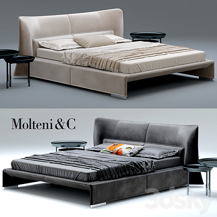 Bed Glove Bed Molteni & C 3DS Max - thumbnail 1