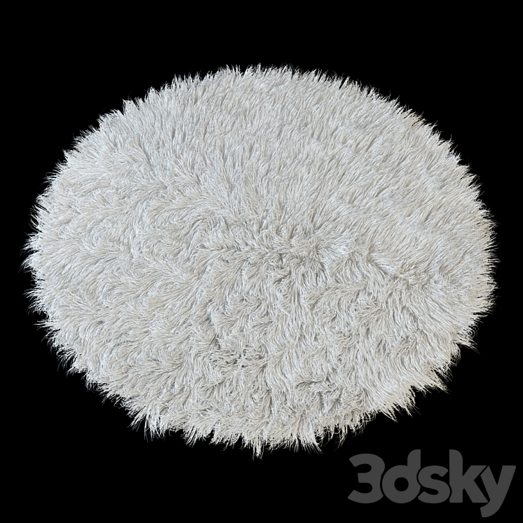 Carpet round Flokati 3D Model