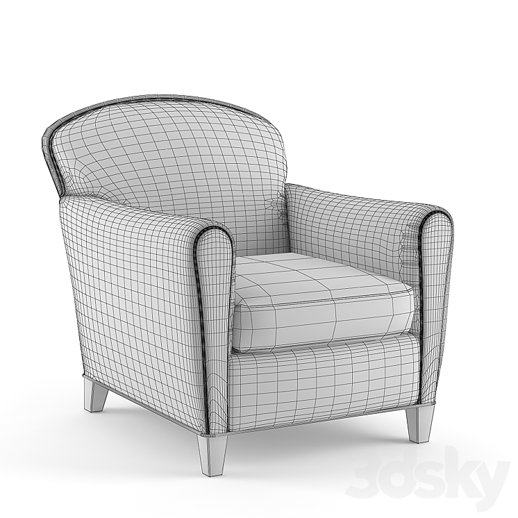 Crate&Barrel \/ Eiffel Leather Chair 3D Model