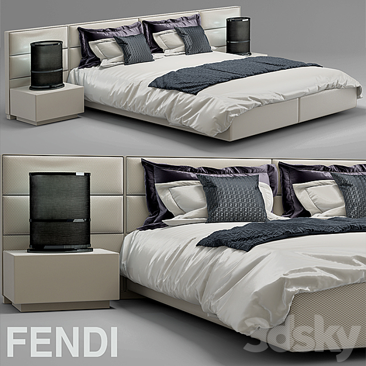 [3DSKY] Bed Fendi Casa Urano 3D Model | NEW UPDATE 2023