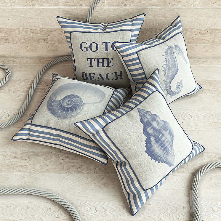 Pillows in marine style 3DS Max - thumbnail 1