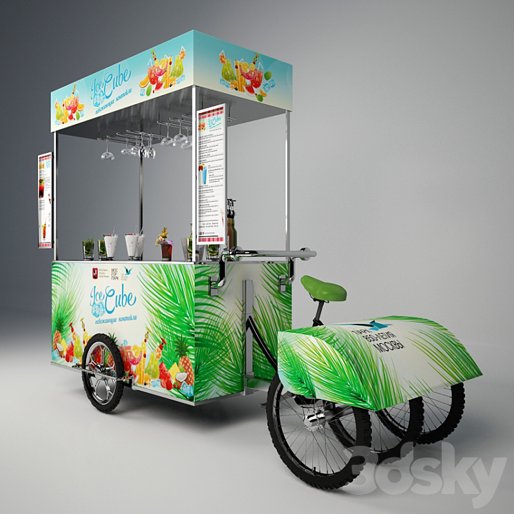 Kiosk on wheels 3D Model