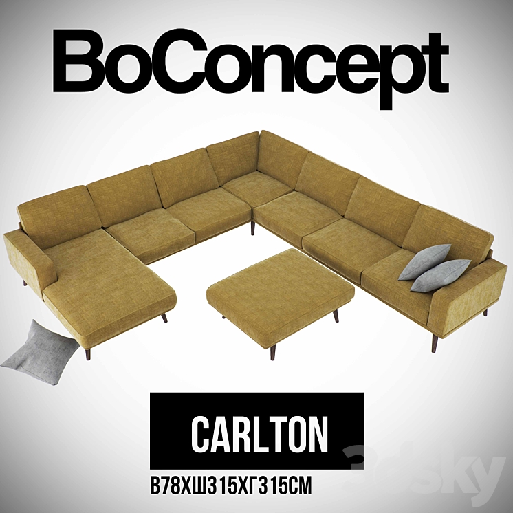 Corner sofa Carlton 3DS Max - thumbnail 2