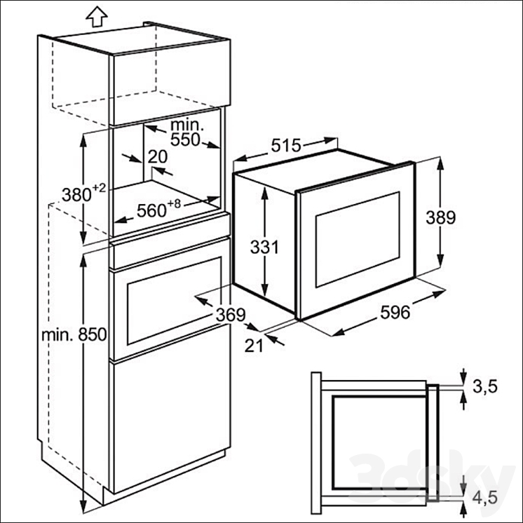 Built-in microwave Electrolux EMT25207OX 3D Model