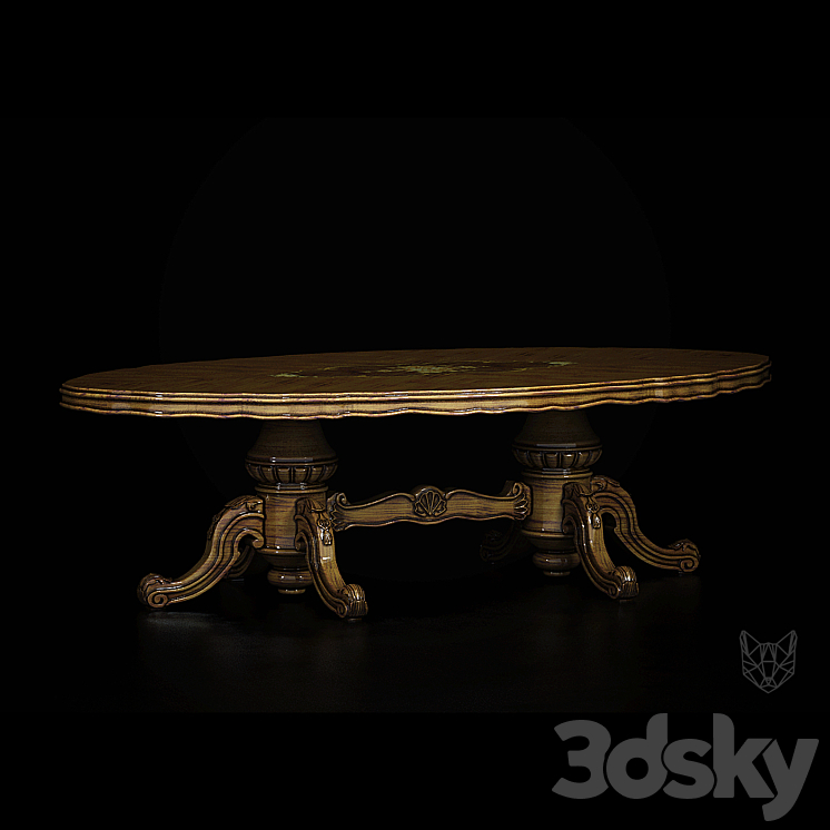 baroque table 3DS Max - thumbnail 1
