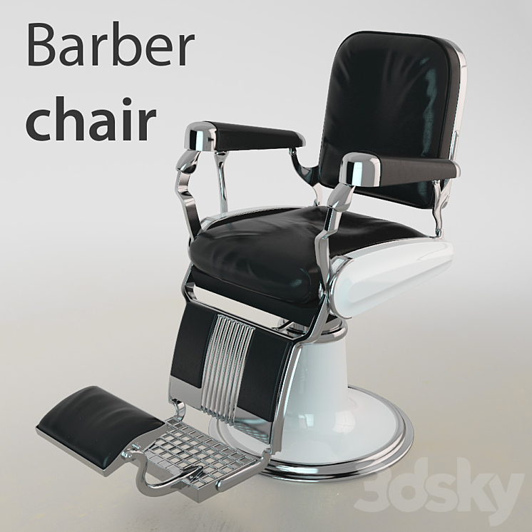 Barber chair 3DS Max - thumbnail 1