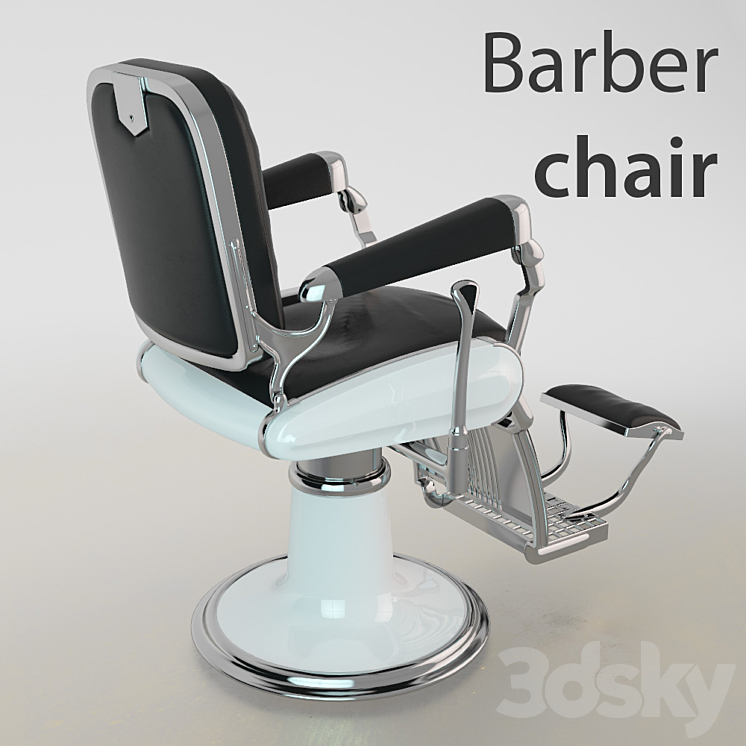Barber chair 3DS Max - thumbnail 2