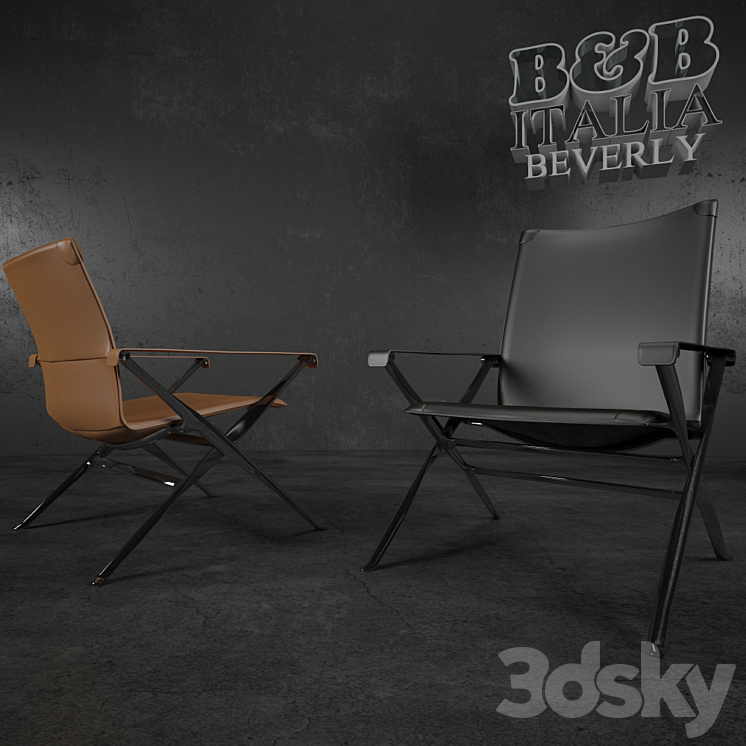 Factory B & B ITALIA chair Baverly 3DS Max - thumbnail 1
