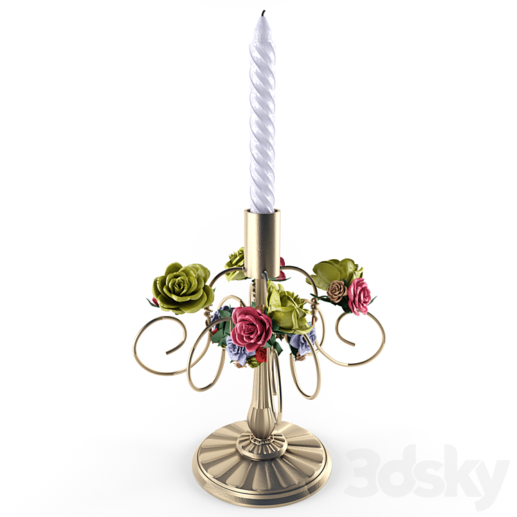 candlestick in retro style 3DS Max - thumbnail 1
