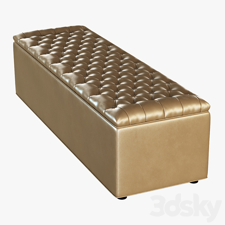 Poof rectangular Sky Capitone 3D Model