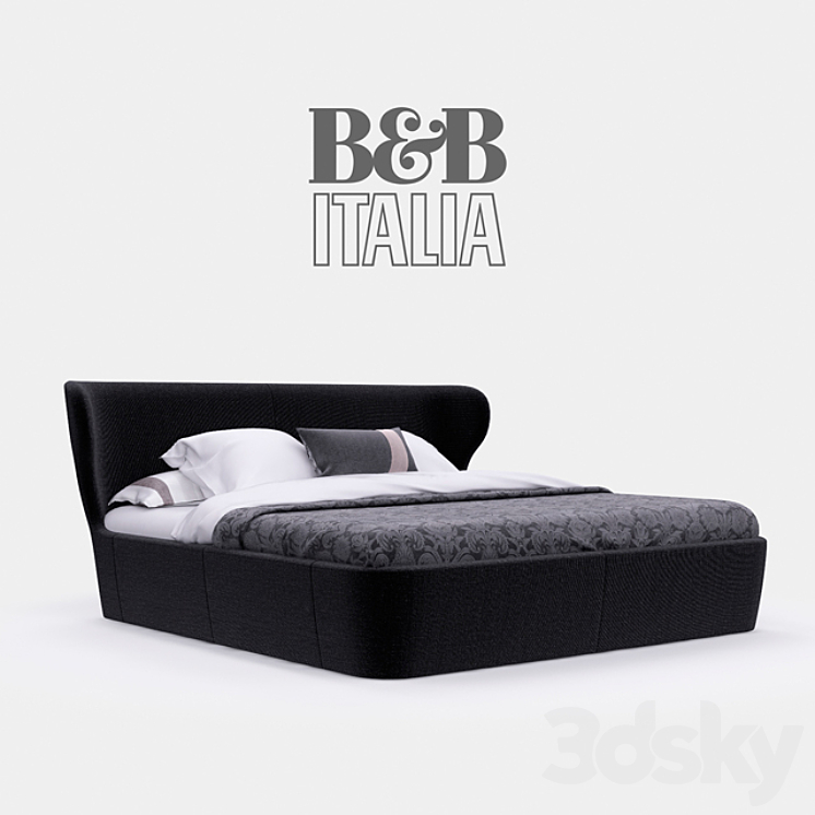 B & B italia Papilio Bed 3DS Max - thumbnail 1