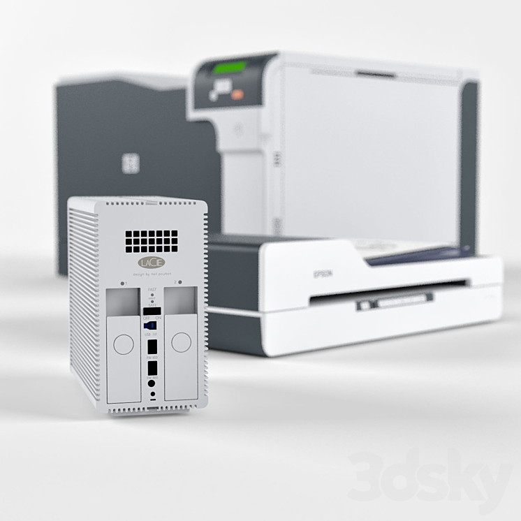 Office equipment 3D Model