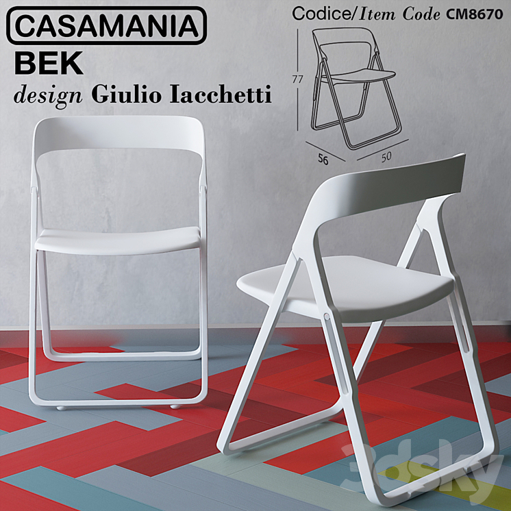 Casamania_Bek_Folding_Chair design by Giulio Iacchetti 3DS Max - thumbnail 1