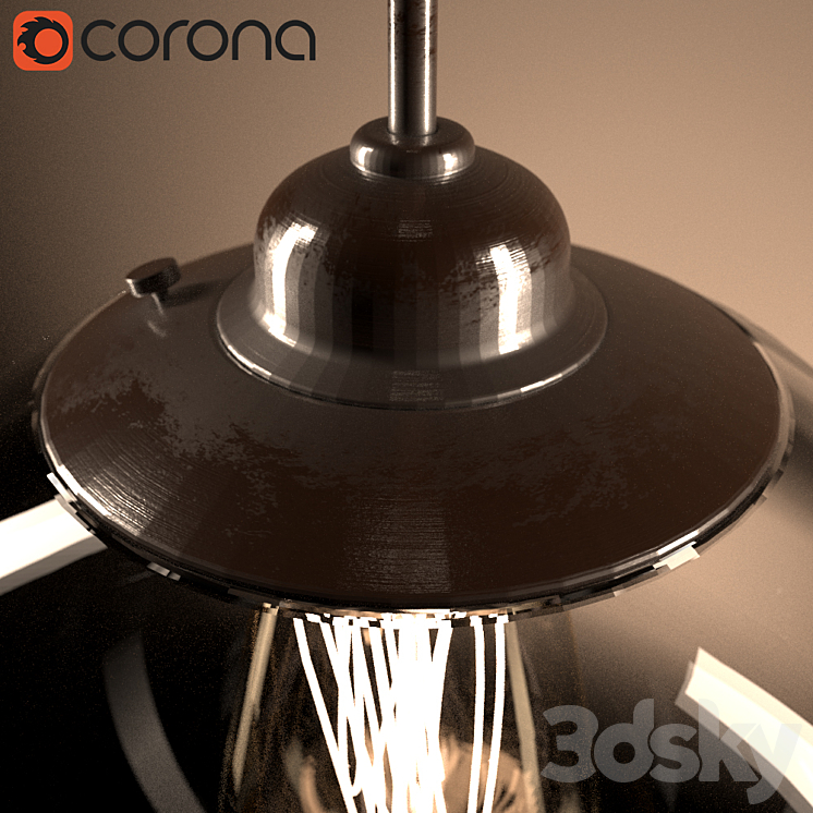 Edison Bulb Pendant Light Fixture 3D Model