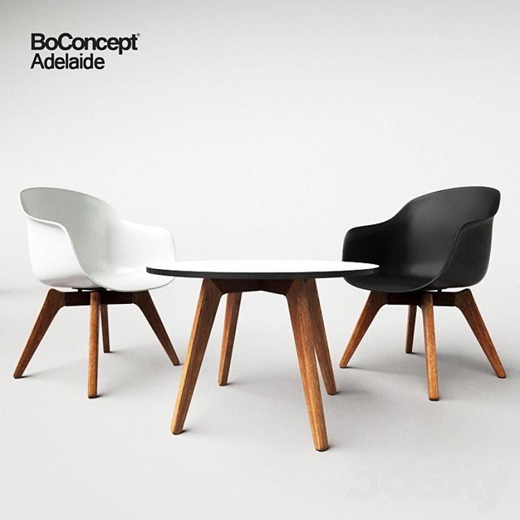 BoConcept Adelaide chair and table 3DS Max - thumbnail 1