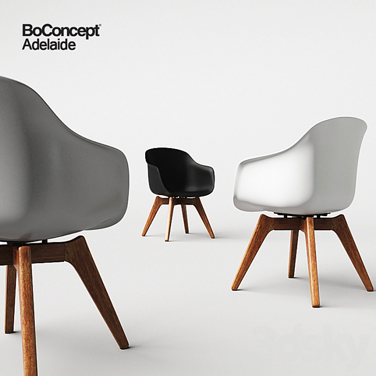 BoConcept Adelaide chair and table 3DS Max - thumbnail 2