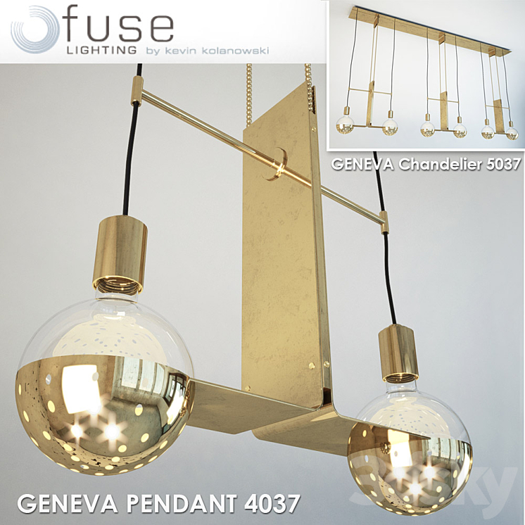 Fixtures and Geneva Chandelier Pendant by Fuse Lighting 3DS Max - thumbnail 2