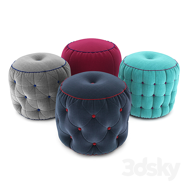 Pouf collection 05 3DS Max - thumbnail 1