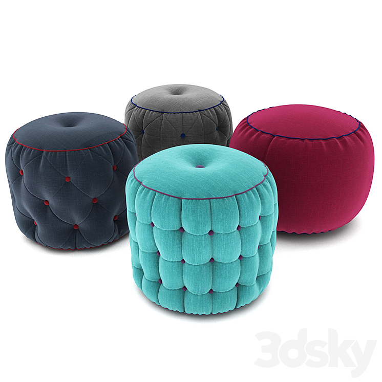 Pouf collection 05 3DS Max - thumbnail 2