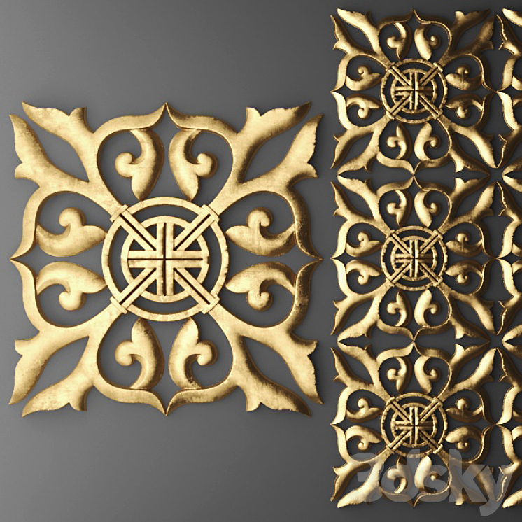 Rosette pattern carving. 3DS Max - thumbnail 1