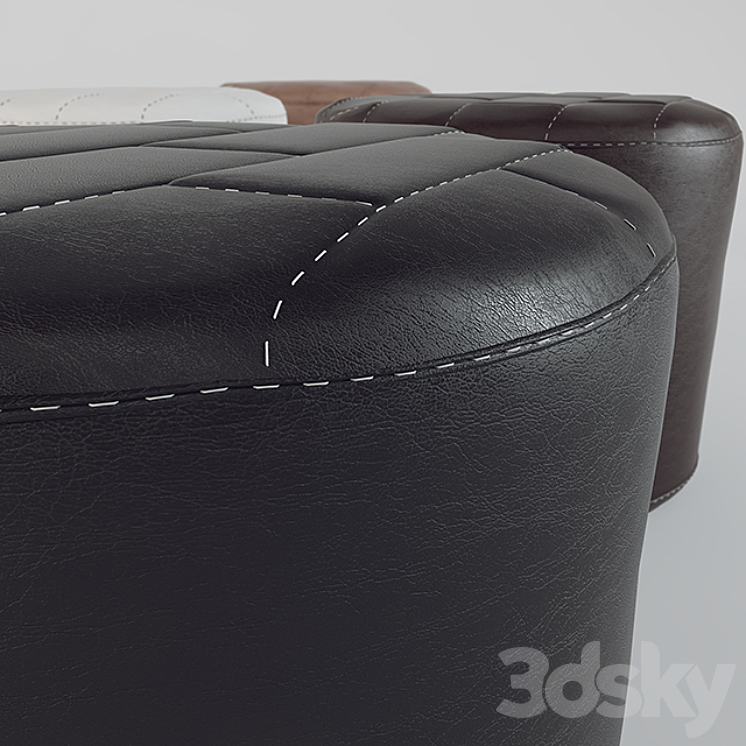 Poof with decorative tie "brick" 3D Model