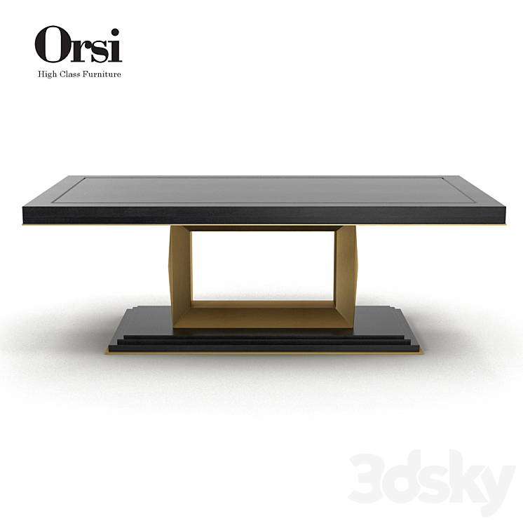 Orsi Bronze Dining table III 3D Model