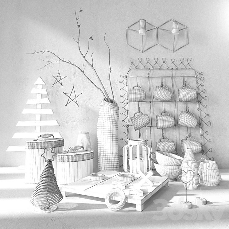 set_Scandinavian decor_01 3D Model